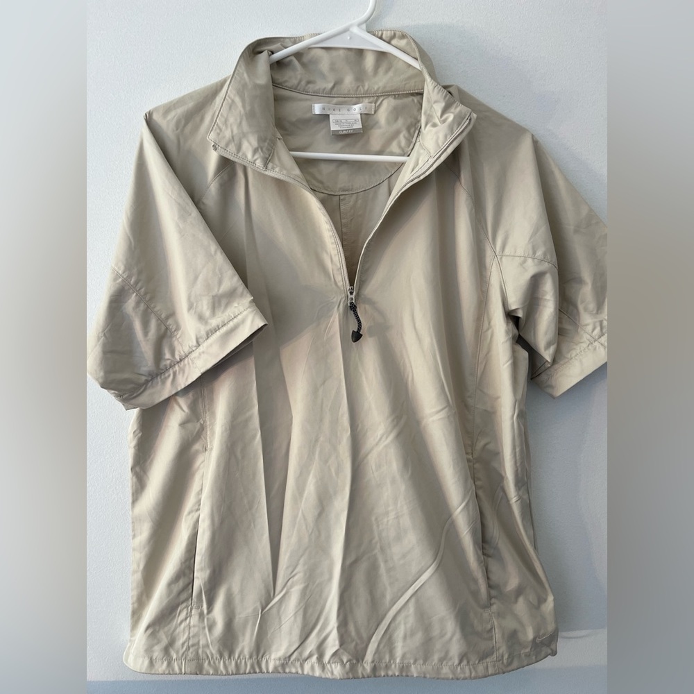 Nike Light Beige Short-Sleeve Pullover Windbreaker